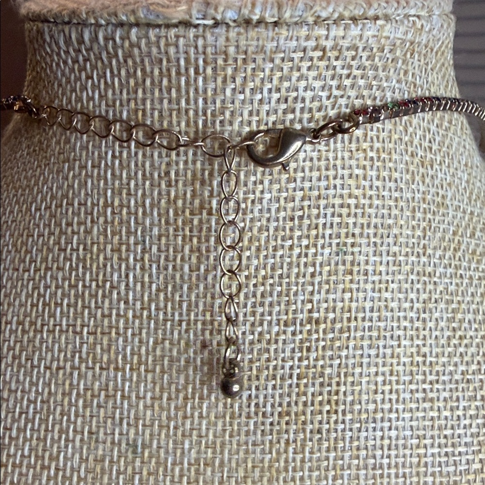 Multicolor Rhinestone Statement Choker Necklace - Picture 5 of 5